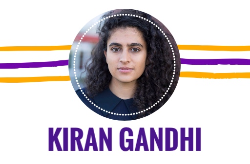 2015: Kiran Gandhi runs the London Marathon free-bleeding 