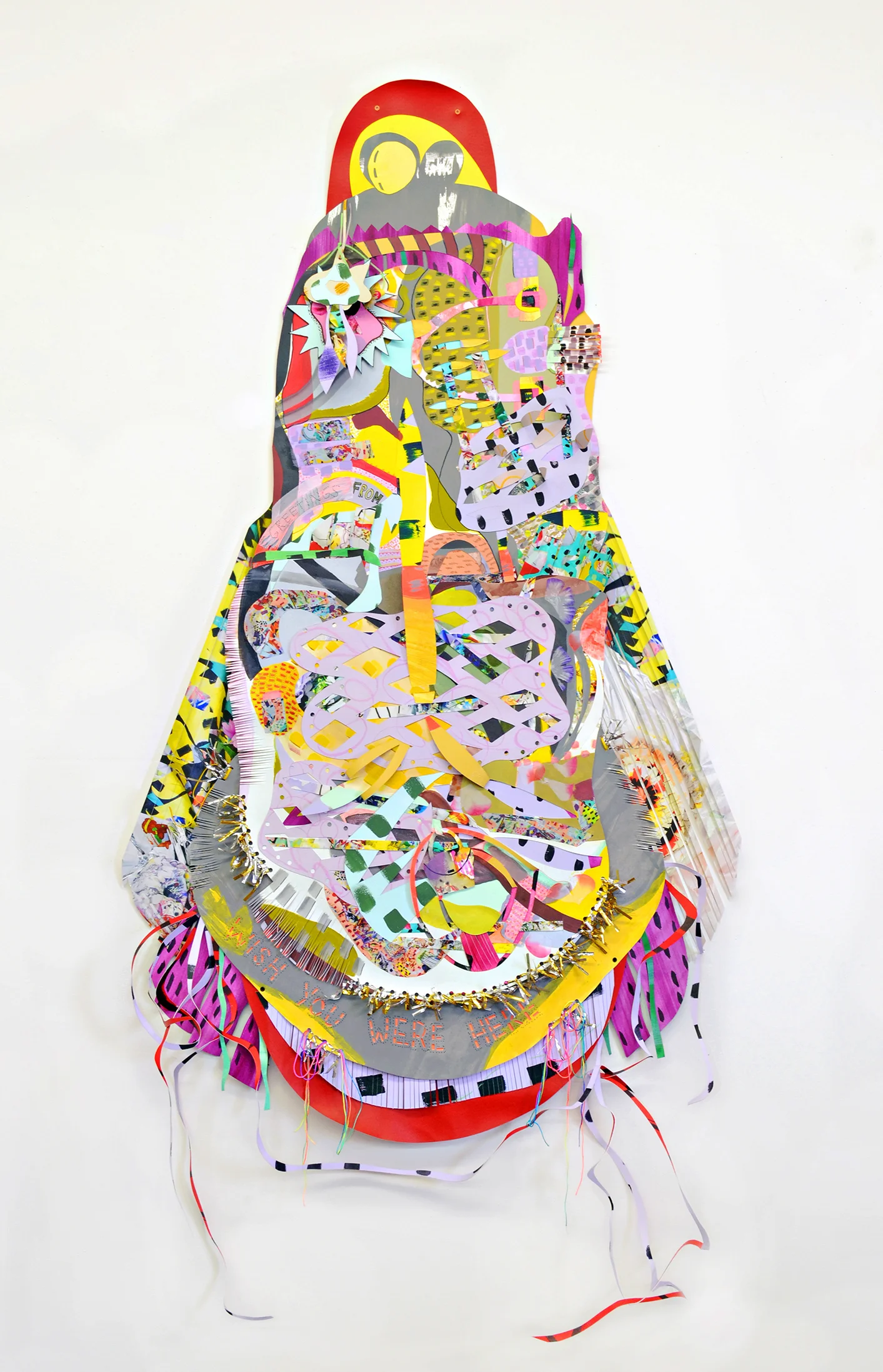 Amy Boone-McCreesh. Souvenir Change Purse (wish you were here). collage on paper. 2018.