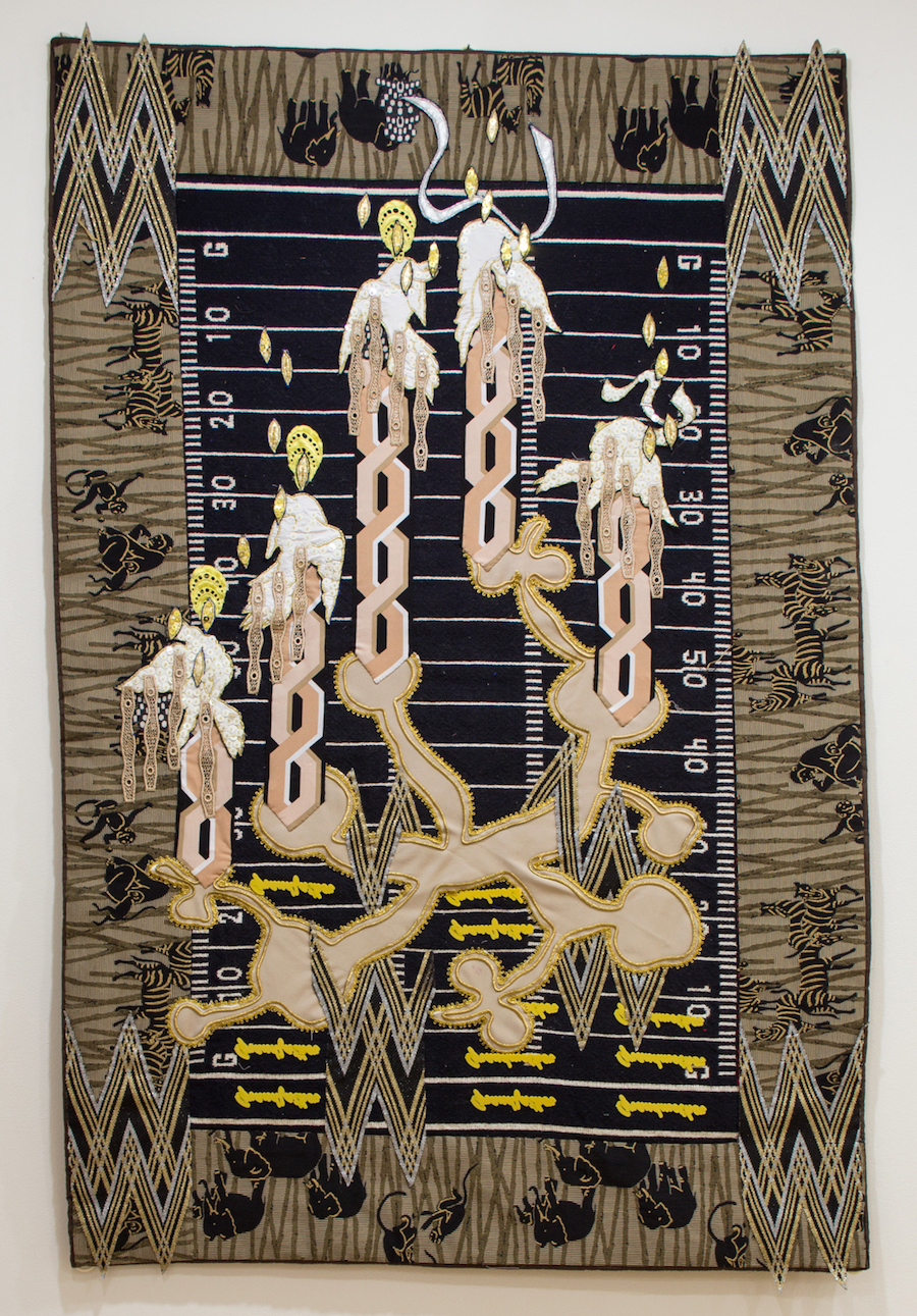 Lindsay Rhyner, Candelabra , fabric, sequins, beads, 2017. Photo courtesy of the artist