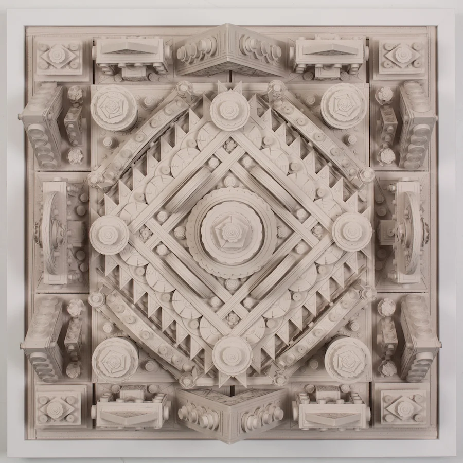 Michael Velliquette, Untitled 1 (Rupa), 2017, paper sculpture, 25" x 25" x 3". Courtesy the artist and David Shelton Gallery, Houston, TX. Photo credit: Jim Escalante
