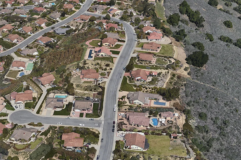 My neighborhood before fire.