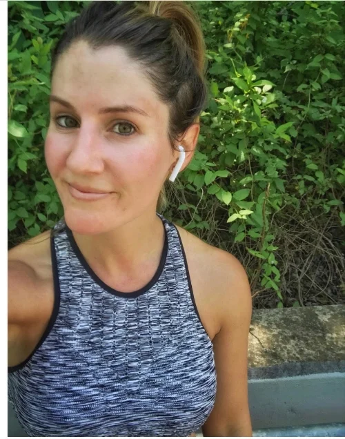 Mid 4 mile run- no filter, no makeup, no white filmy lotion.