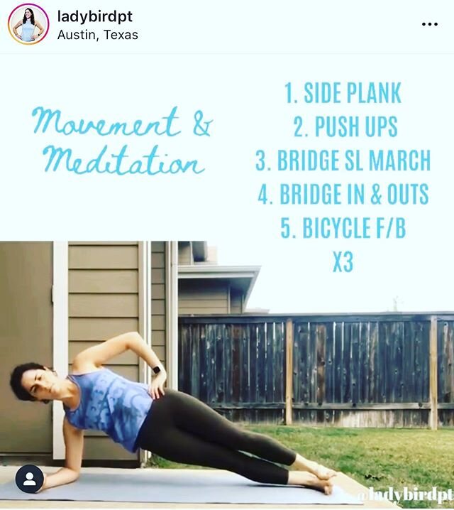 Hopped on @ladybirdpt Movement + Meditation Challenge today! 💪🏼⁣
⁣
I modified the whole workout for my Prenatal life! 🤰🏻 These modifications can be done for Postpartum too. 🤱🏻 I gave y&rsquo;all 2 push up regressions- one on your knees, one on 