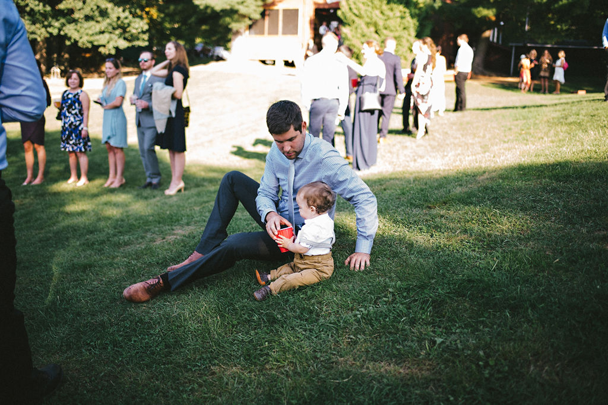 Guests at Parry Sound camp wedding