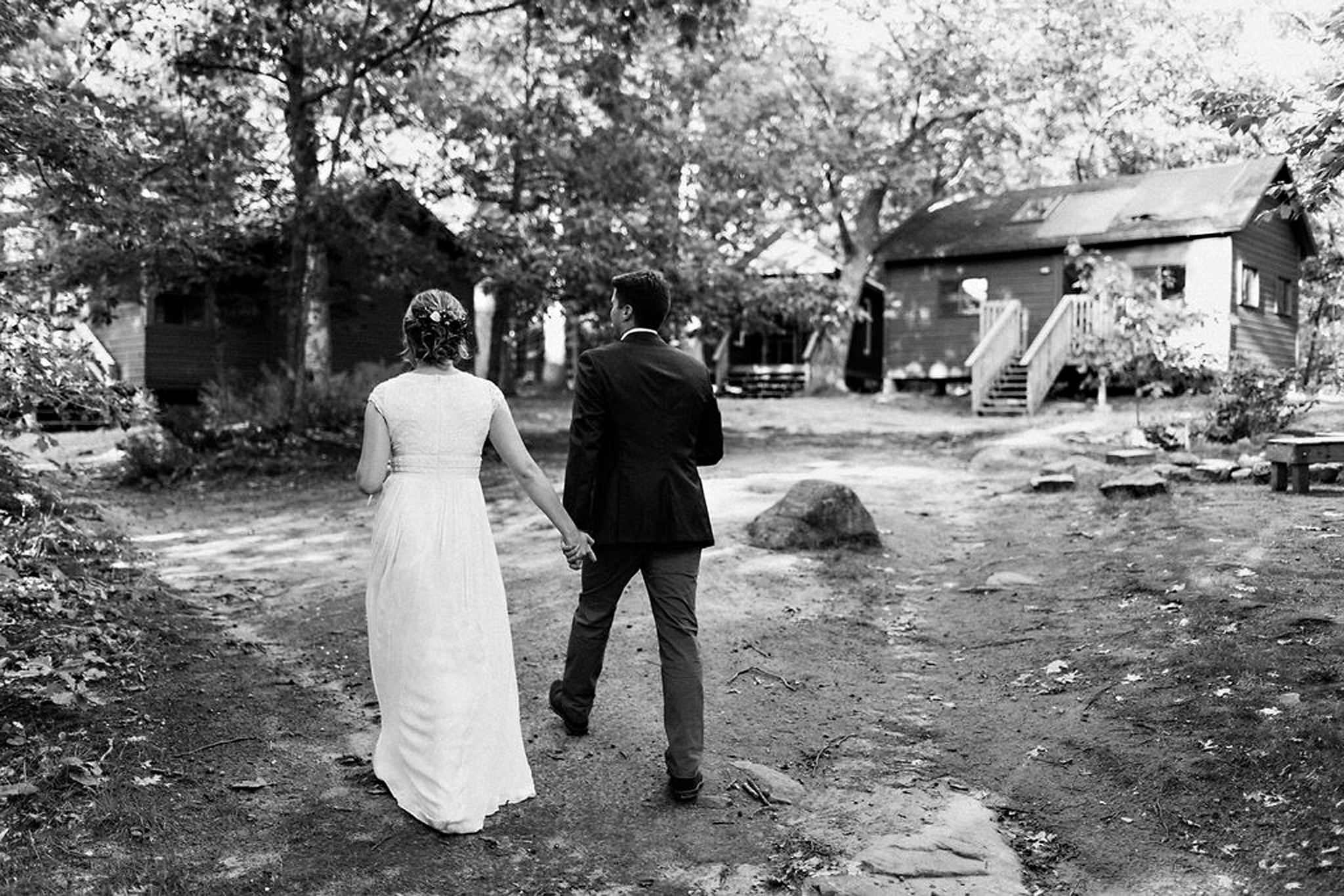 Couple at Parry Sound camp wedding