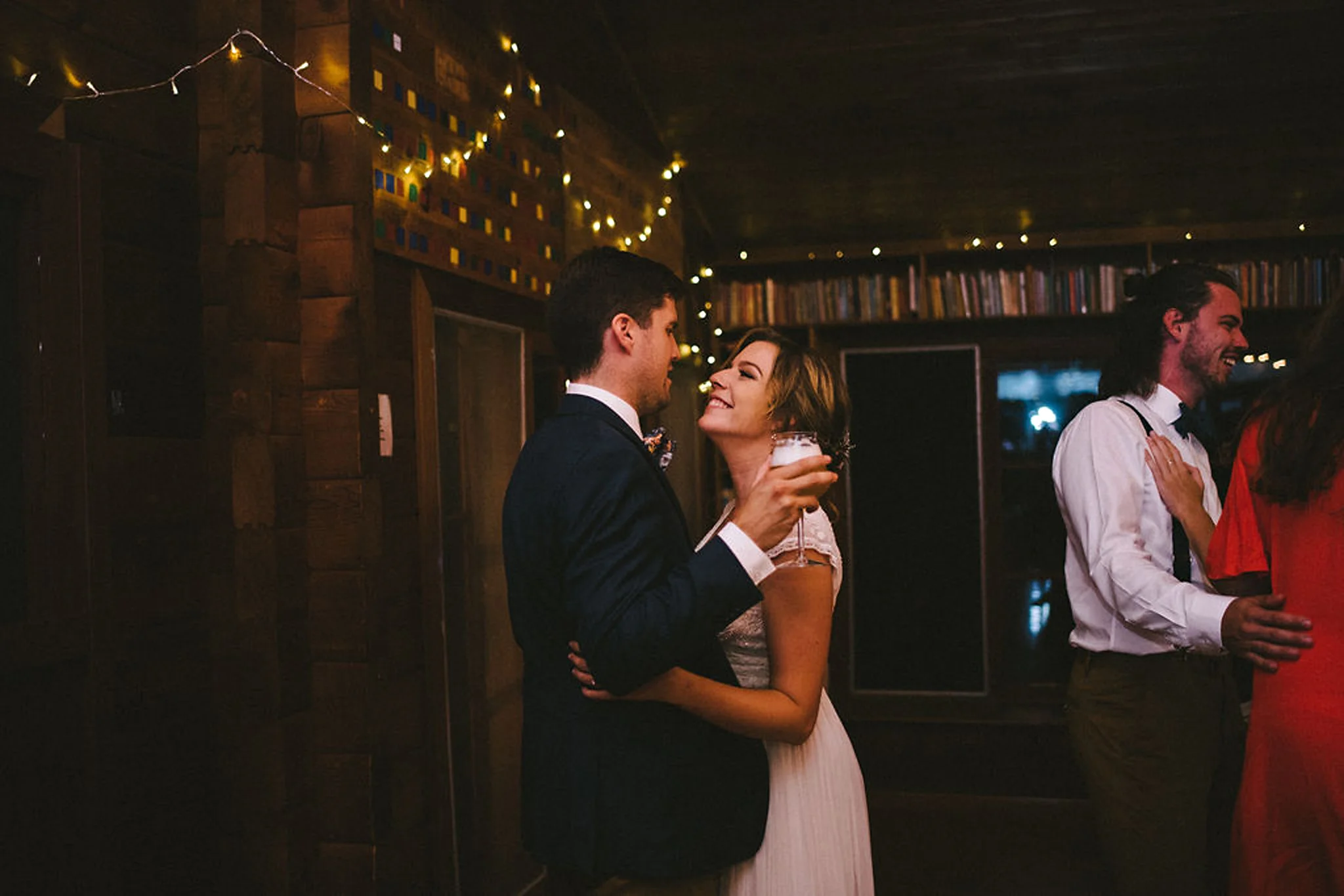 Bride and Groom dancing at Parry Sound camp wedding