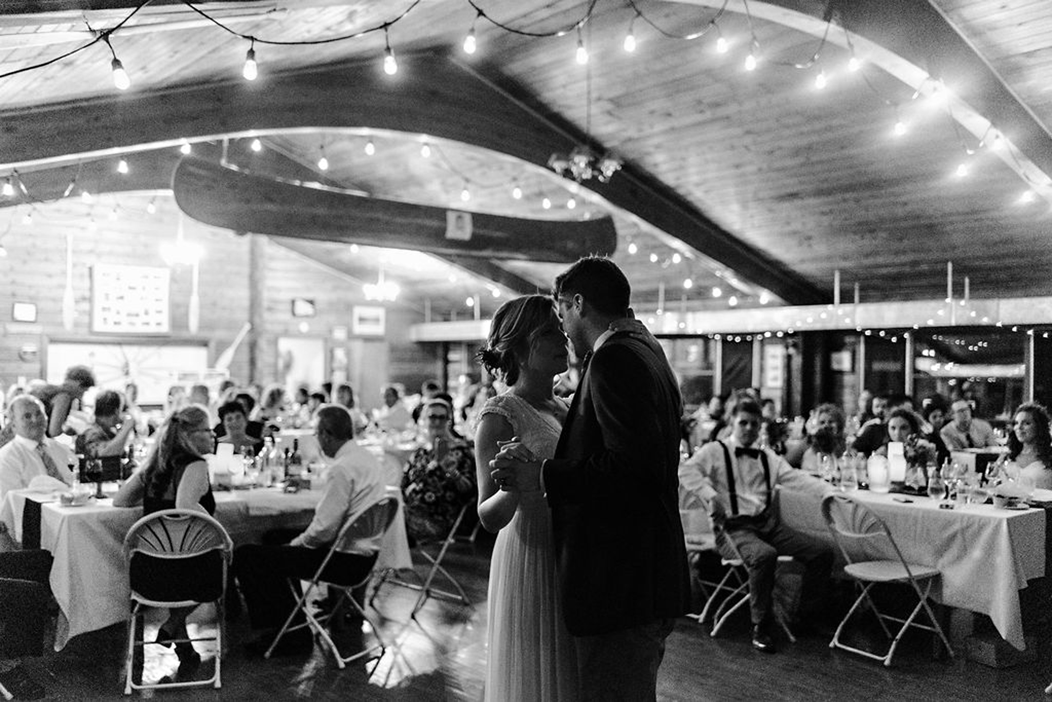 Romantic first dance at Parry Sound camp wedding