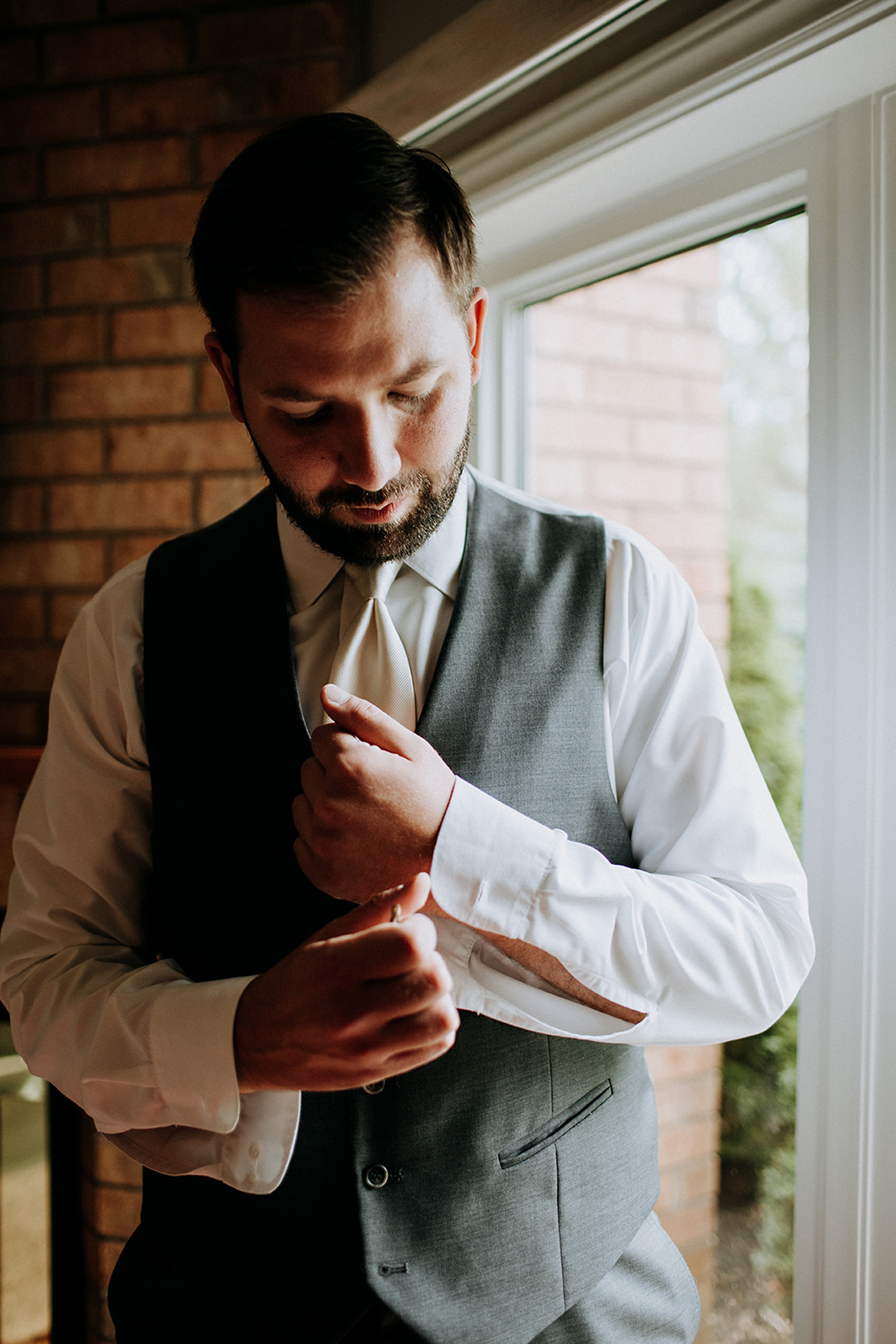 personalized details for groom style at barn wedding in meaford