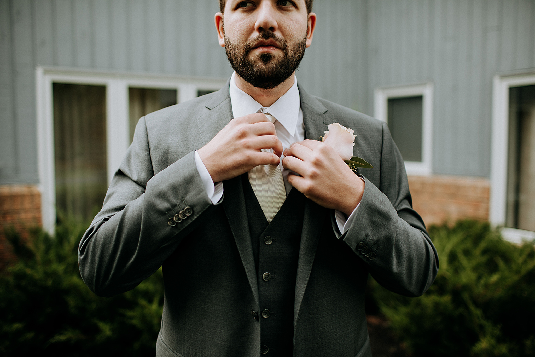 personalized details for groom style at barn wedding in meaford