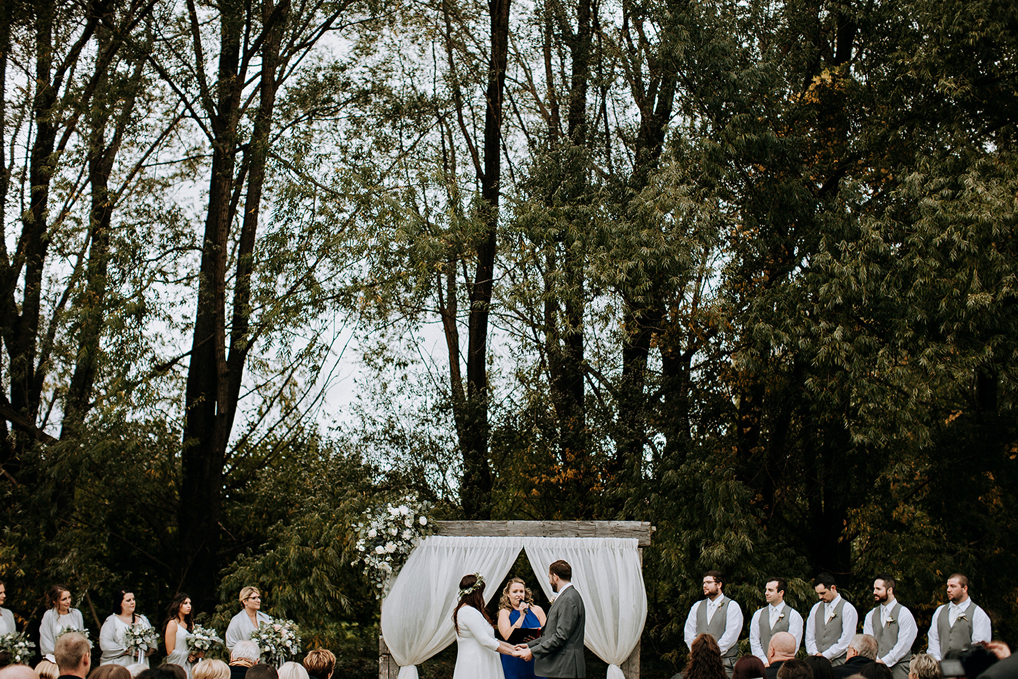 outdoor boho wedding ceremony in meaford