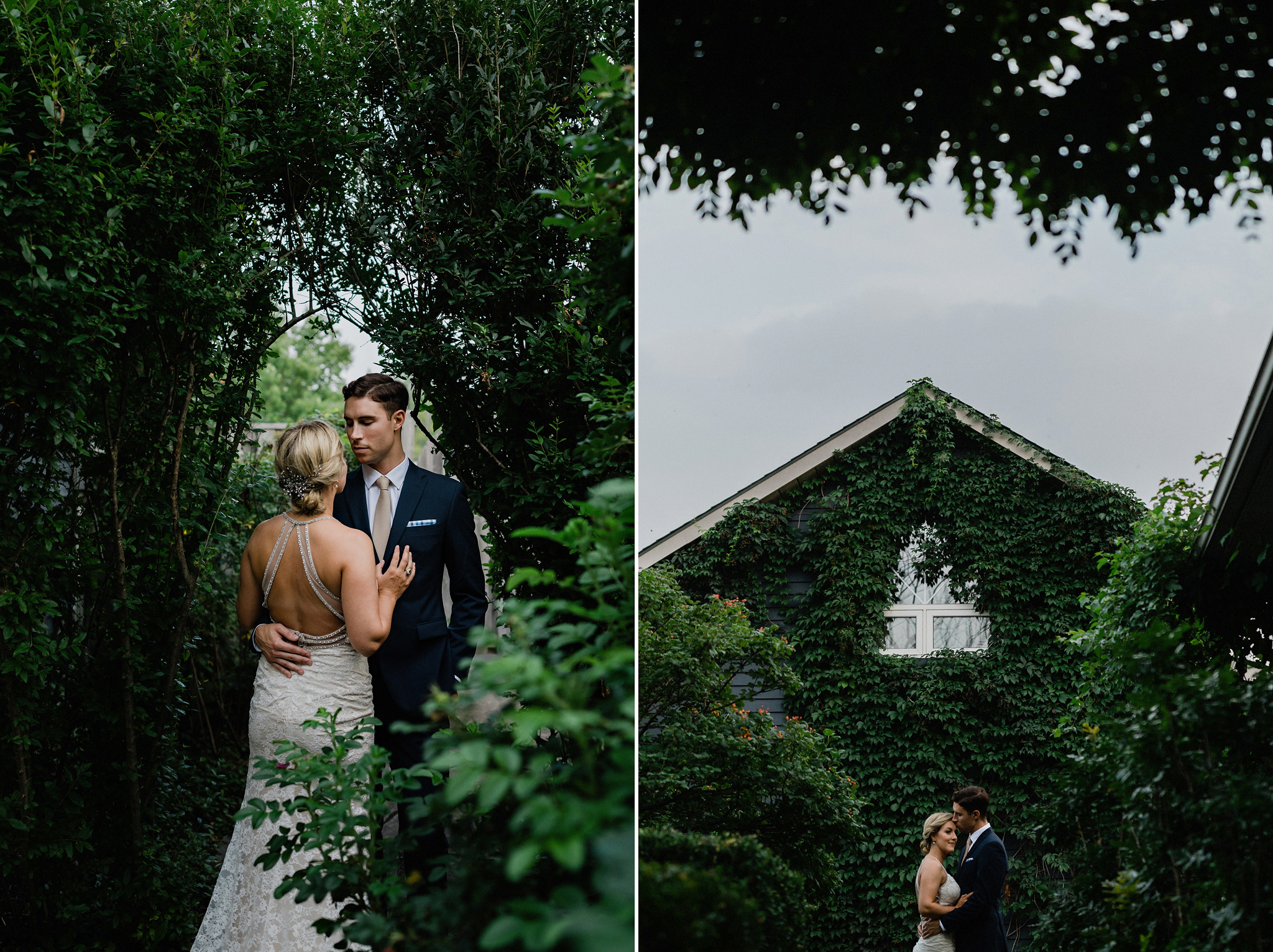 Bride and groom portraits in the magical garden at Coffin Ridge 