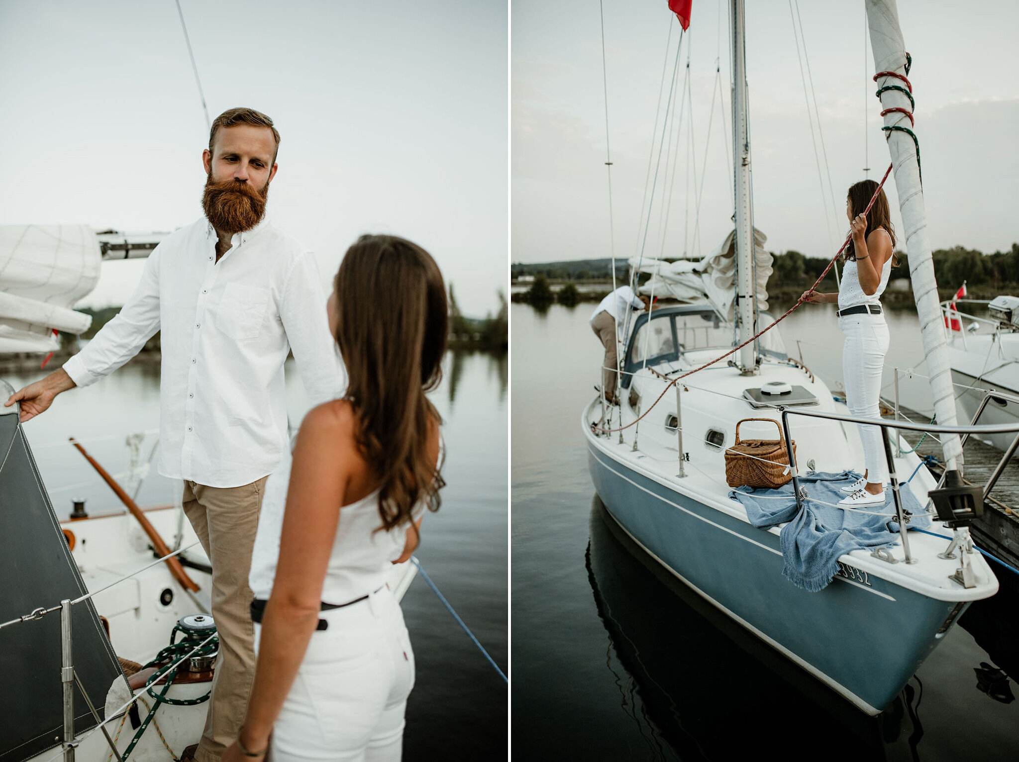Owen Sound Harbour sailboat engagement session