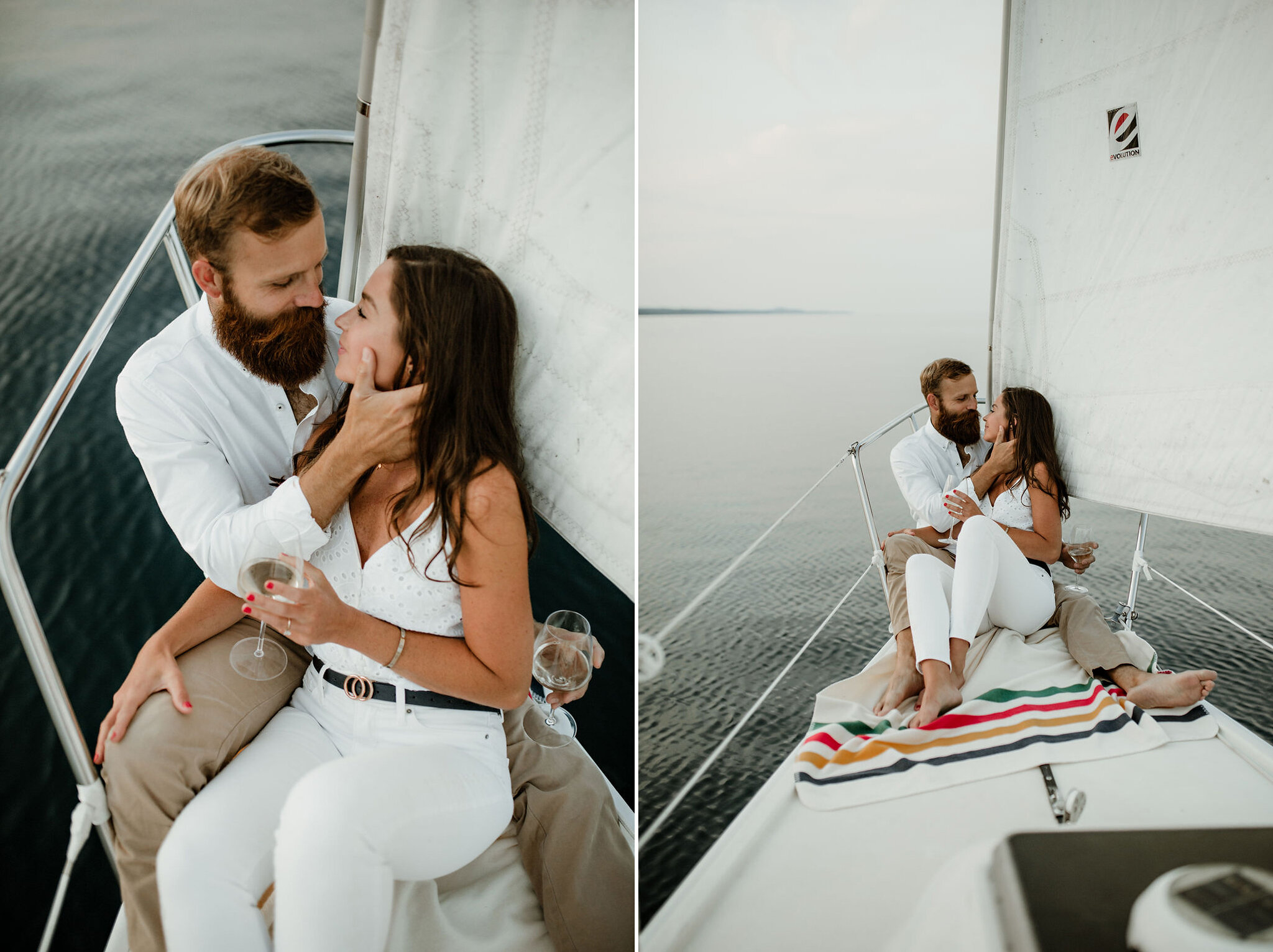 Owen Sound Harbour sailboat engagement session