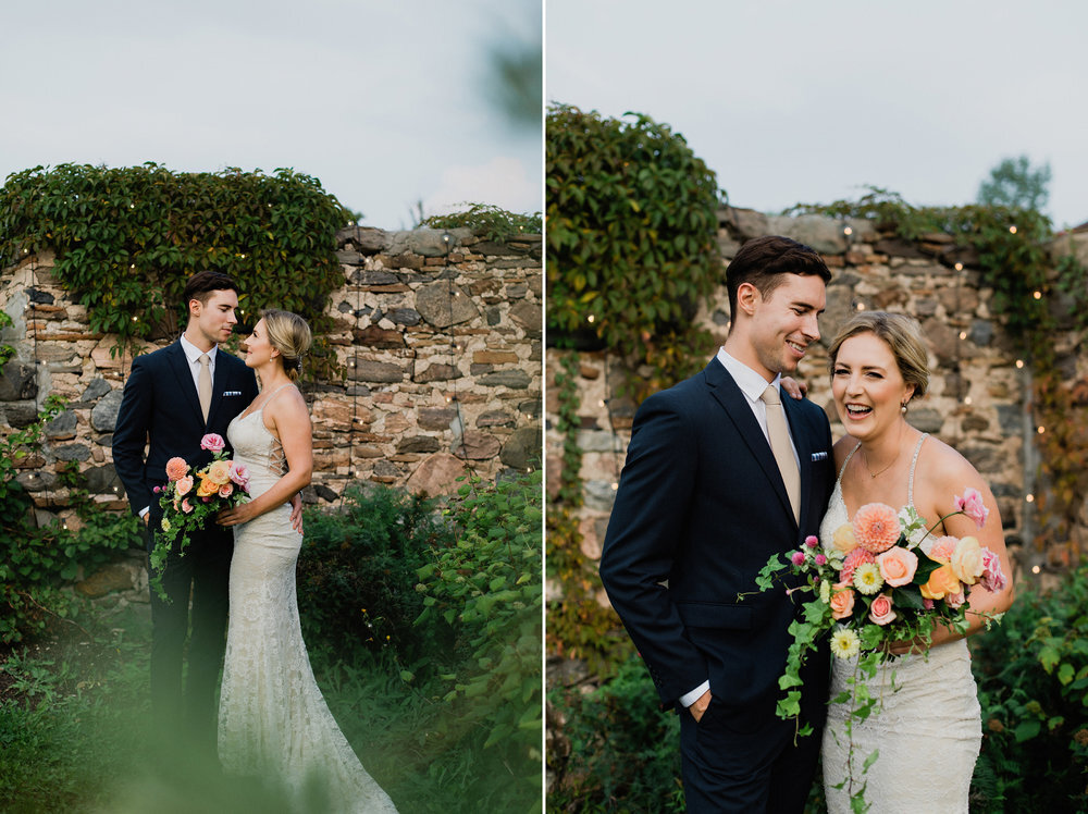 Romantic bride and groom porraits in the ruins at Coffin Ridge B