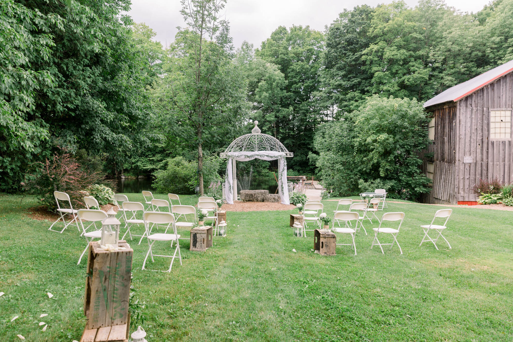 Outdoor ceremony site for Walters Falls Inn and Spa wedding