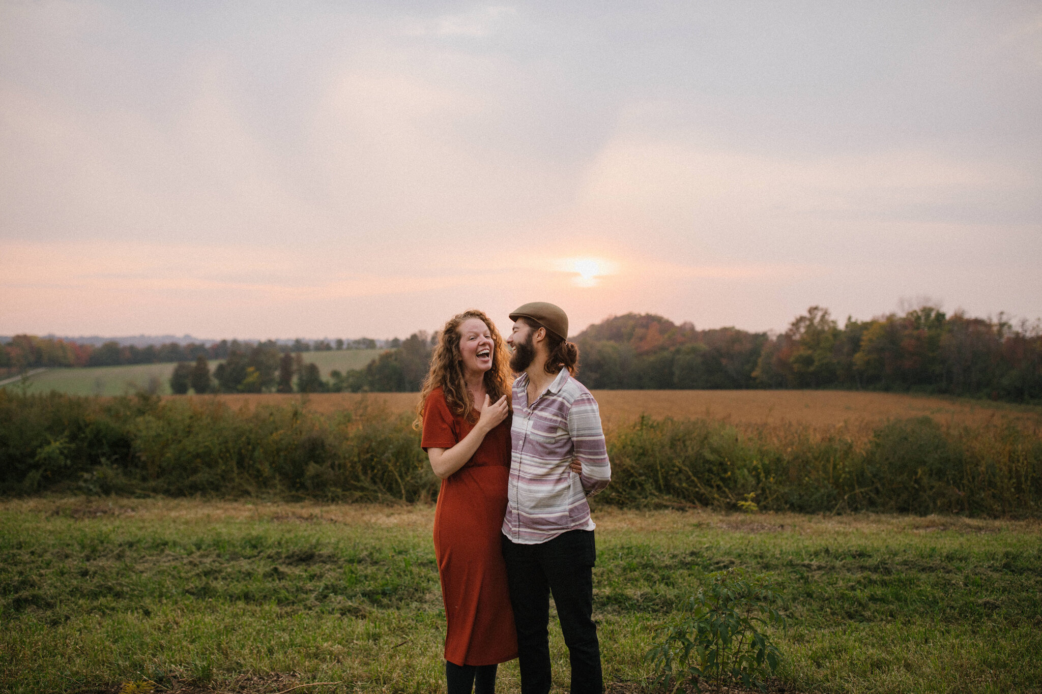 Celebrating engagement at Good Family Farm in Meaford during sun