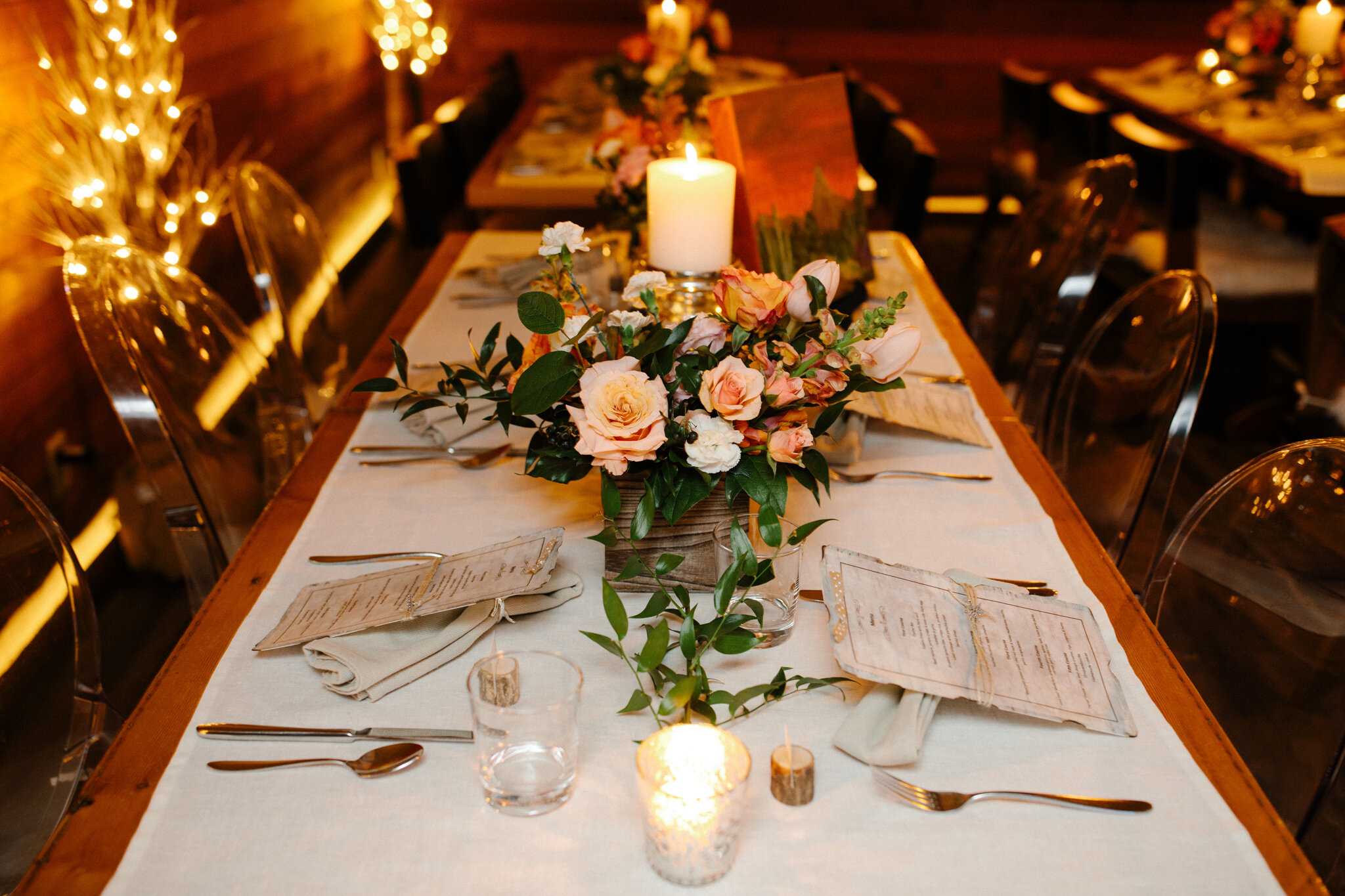 Intimate wedding dinner at Bruce Wine Bar in Thornbury with cora