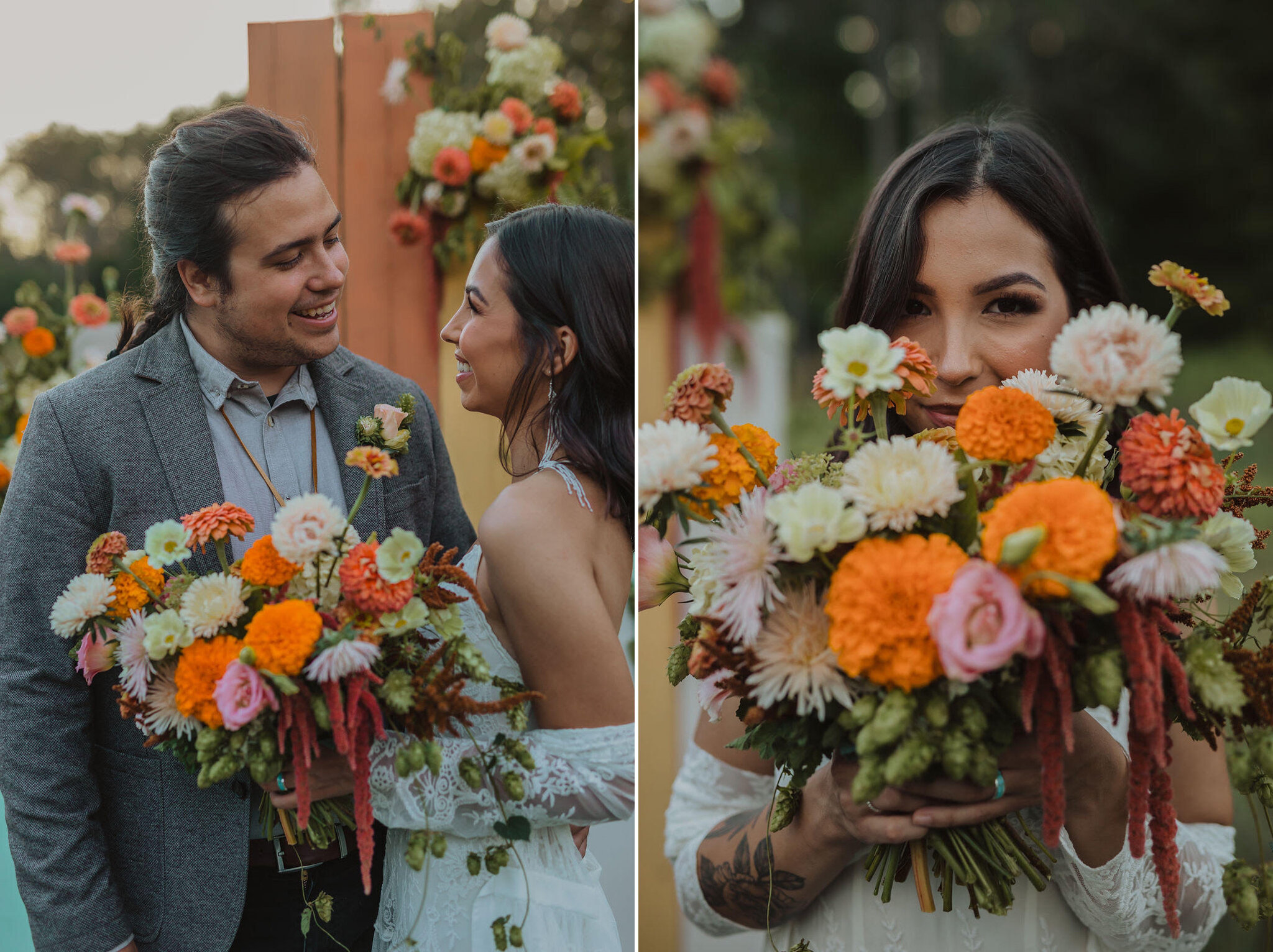 Colourful wedding bouquet inspiration