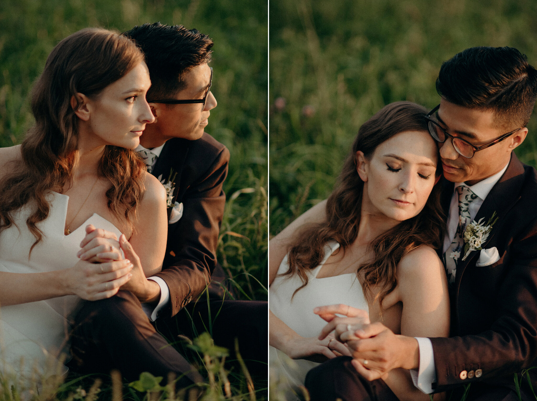 romantic sunset wedding portraits in meaford