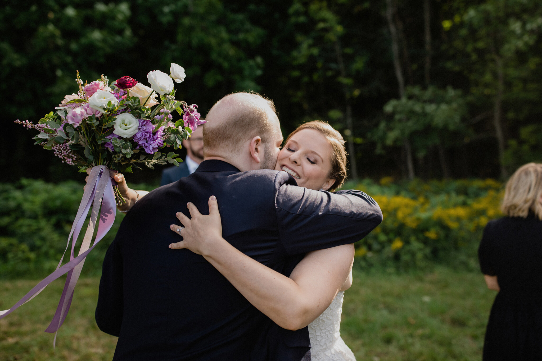 Georgian Peaks wedding candid photos hugging