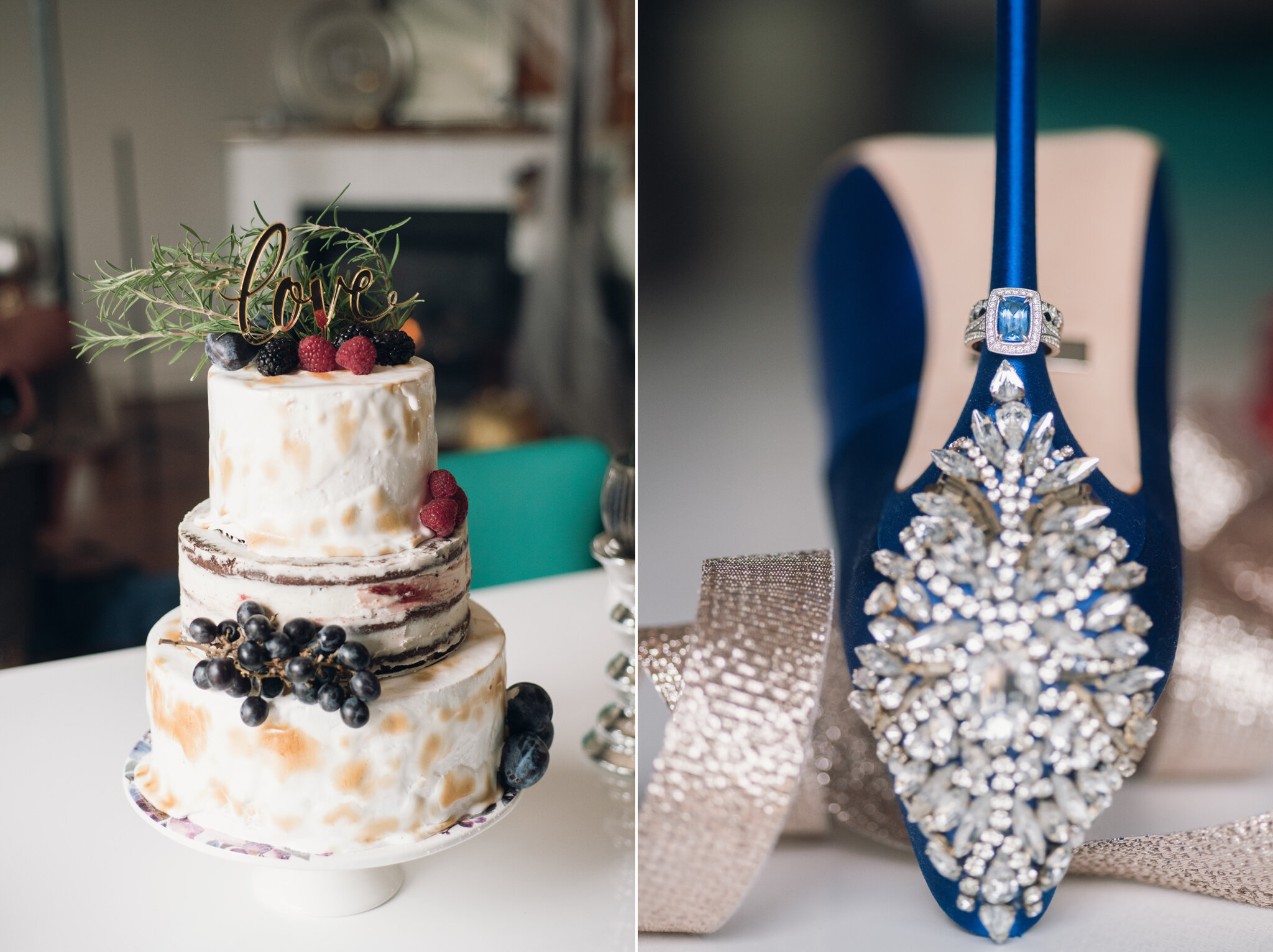 Wedding Details Blue Heels and Engagement Ring