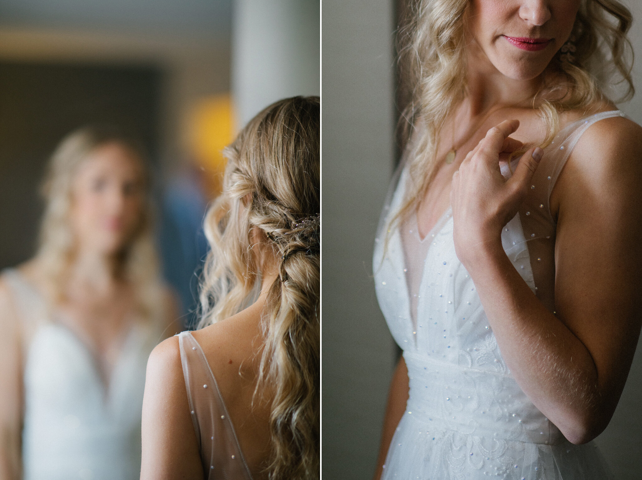 Romantic bridal style with loose curls