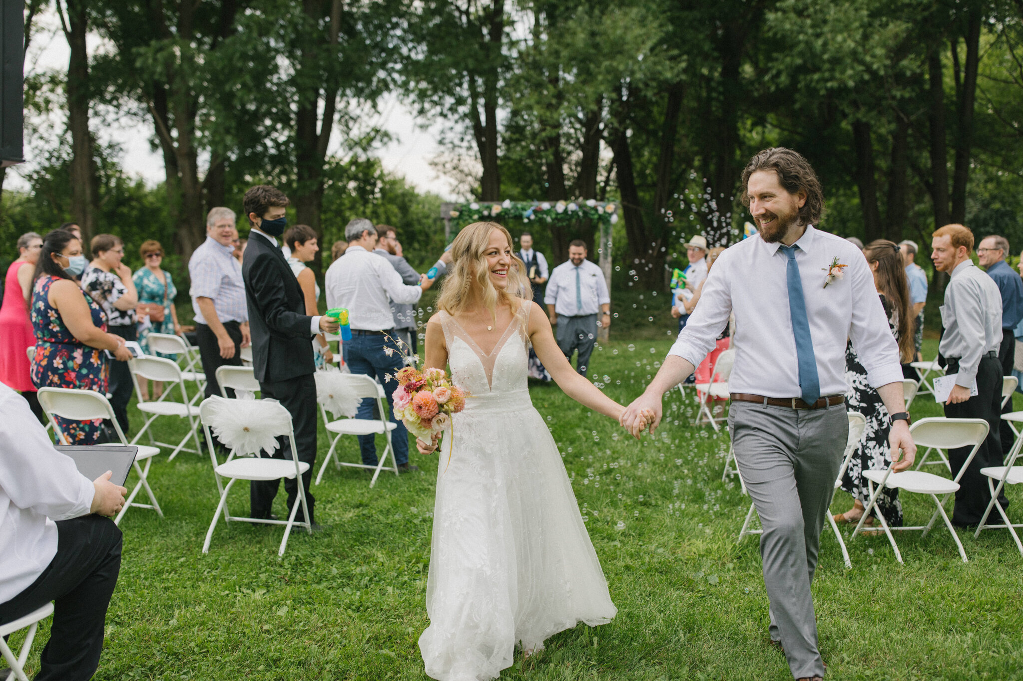 bubble guns wedding ceremony exit