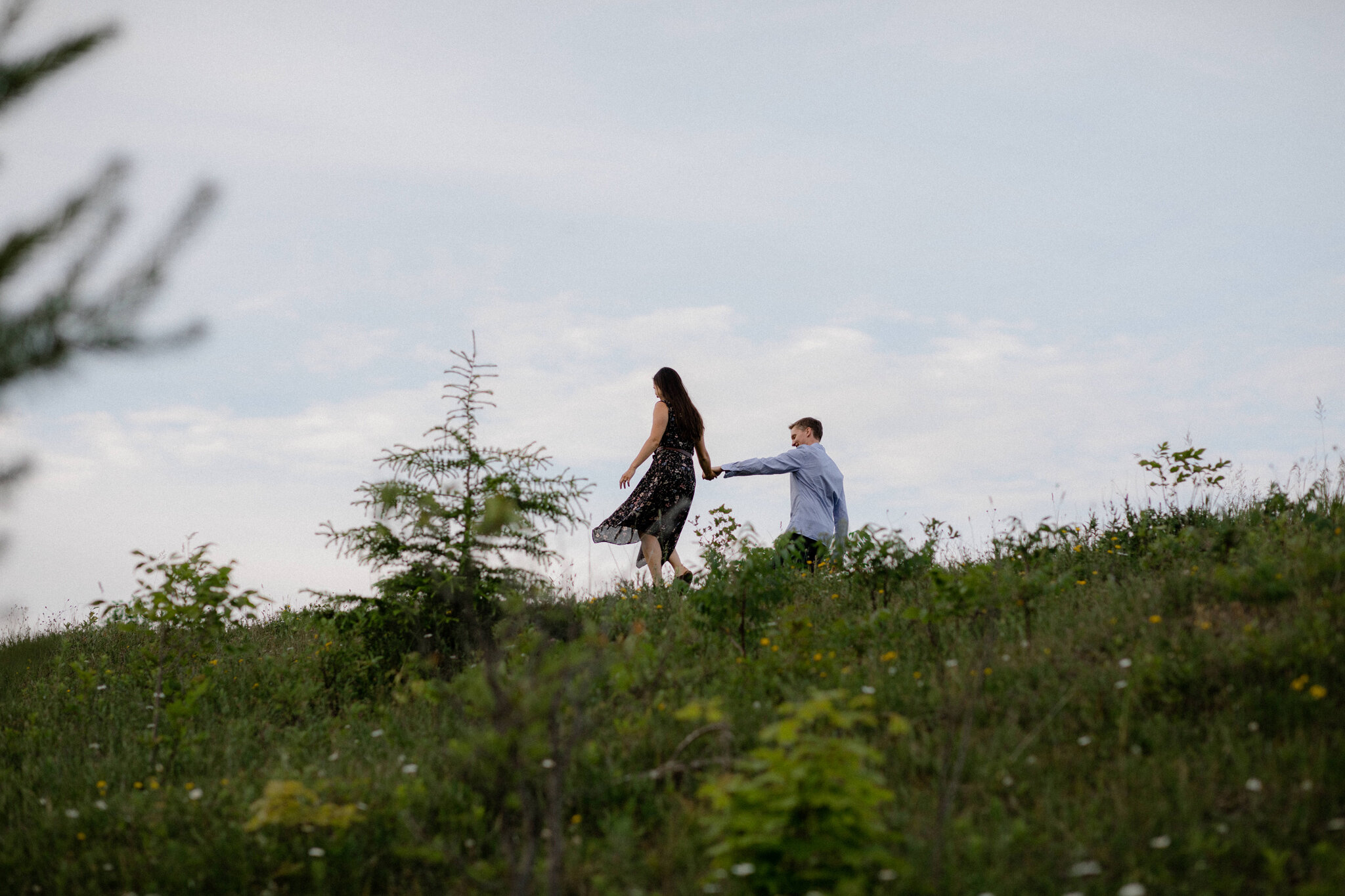 Playful engagement session on Bruce Trail