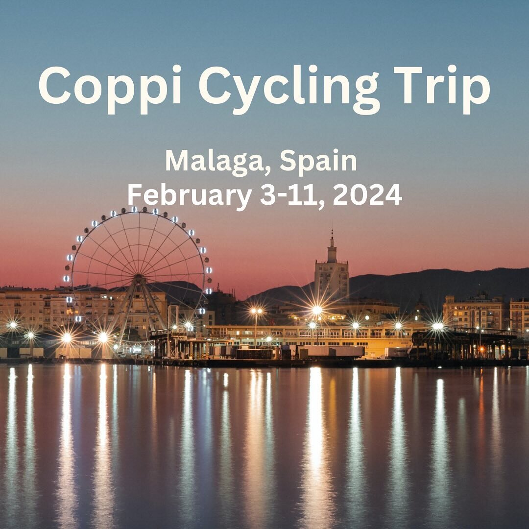 Squadra Coppi is proud to announce that to celebrate our 30th anniversary (1994-2024), we are hosting an open European winter training camp for the first time: 

https://www.squadracoppi.org/trips

You don&rsquo;t have to be a Coppi member to come. S