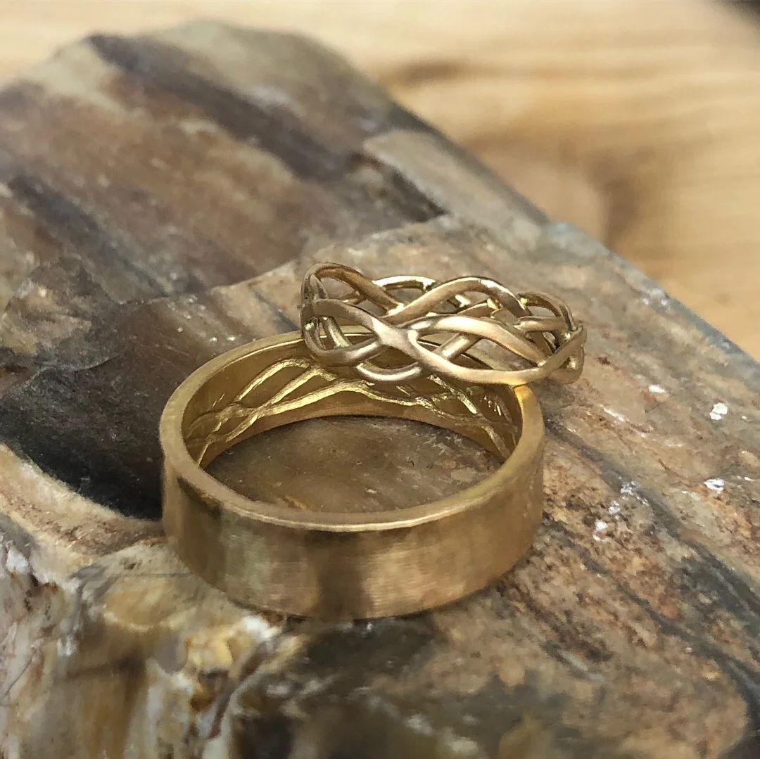 Matching gold wedding bands