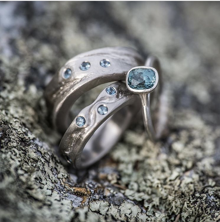 Matching silver wedding rings