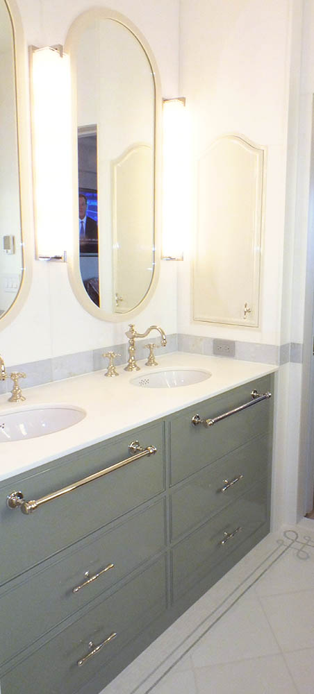 108 Custom Built In Double Sink Vanity Furniture Made New York Daniel Scuderi - Custom Made Bathroom Vanity With Sink