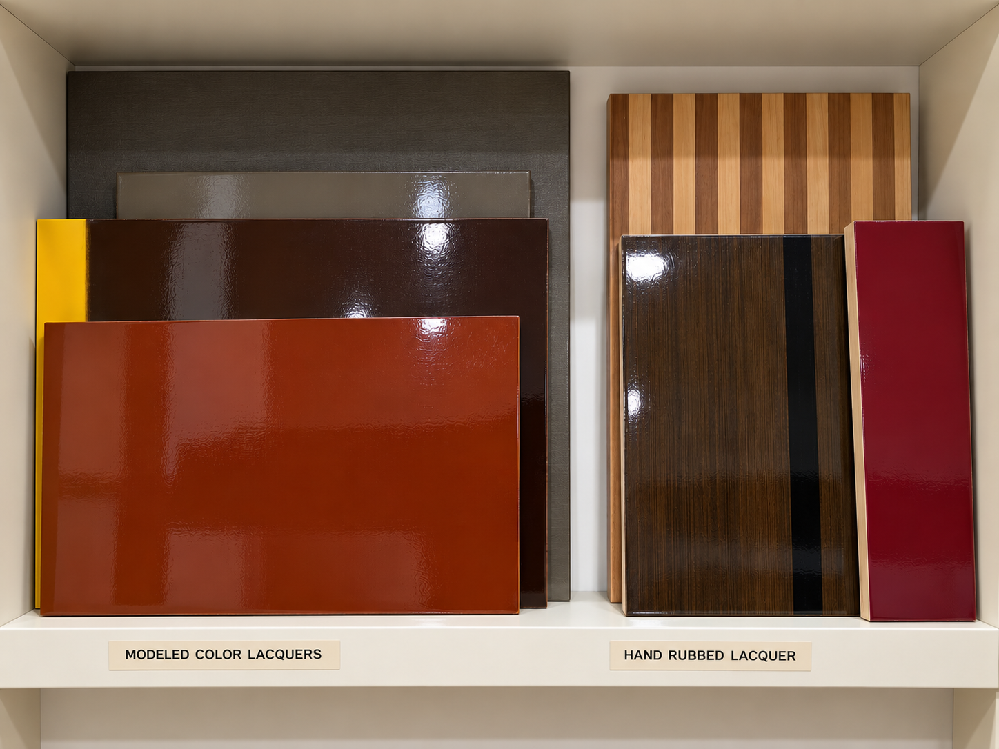 MODELED COLOR LACQUER & HAND RUBBED LACQUER SAMPLES