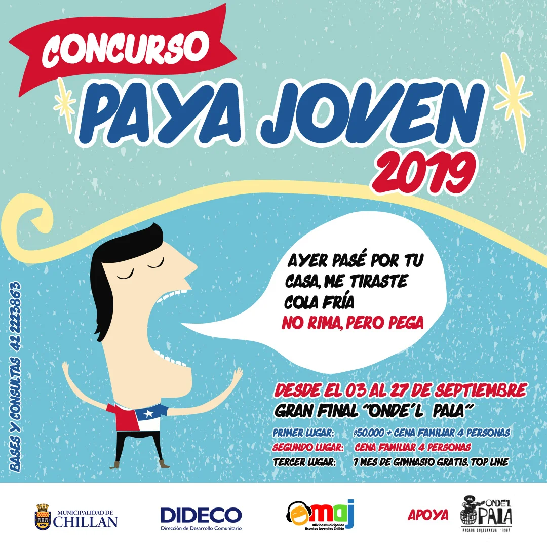 JÓVENES DE CHILLÁN SE LUCIRÁN EN INÉDITO CONCURSO DE PAYAS POR FIESTAS PATRIAS