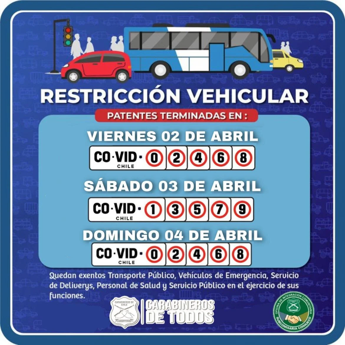Restricción Vehicular para este Fin de Semana