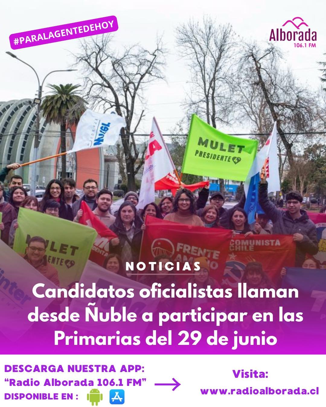 En una se&ntilde;al de unidad y compromiso con la democracia, los comandos regionales de los cuatro candidatos presidenciales del oficialismo realizaron este s&aacute;bado un llamado conjunto a la ciudadan&iacute;a para participar activamente en las 
