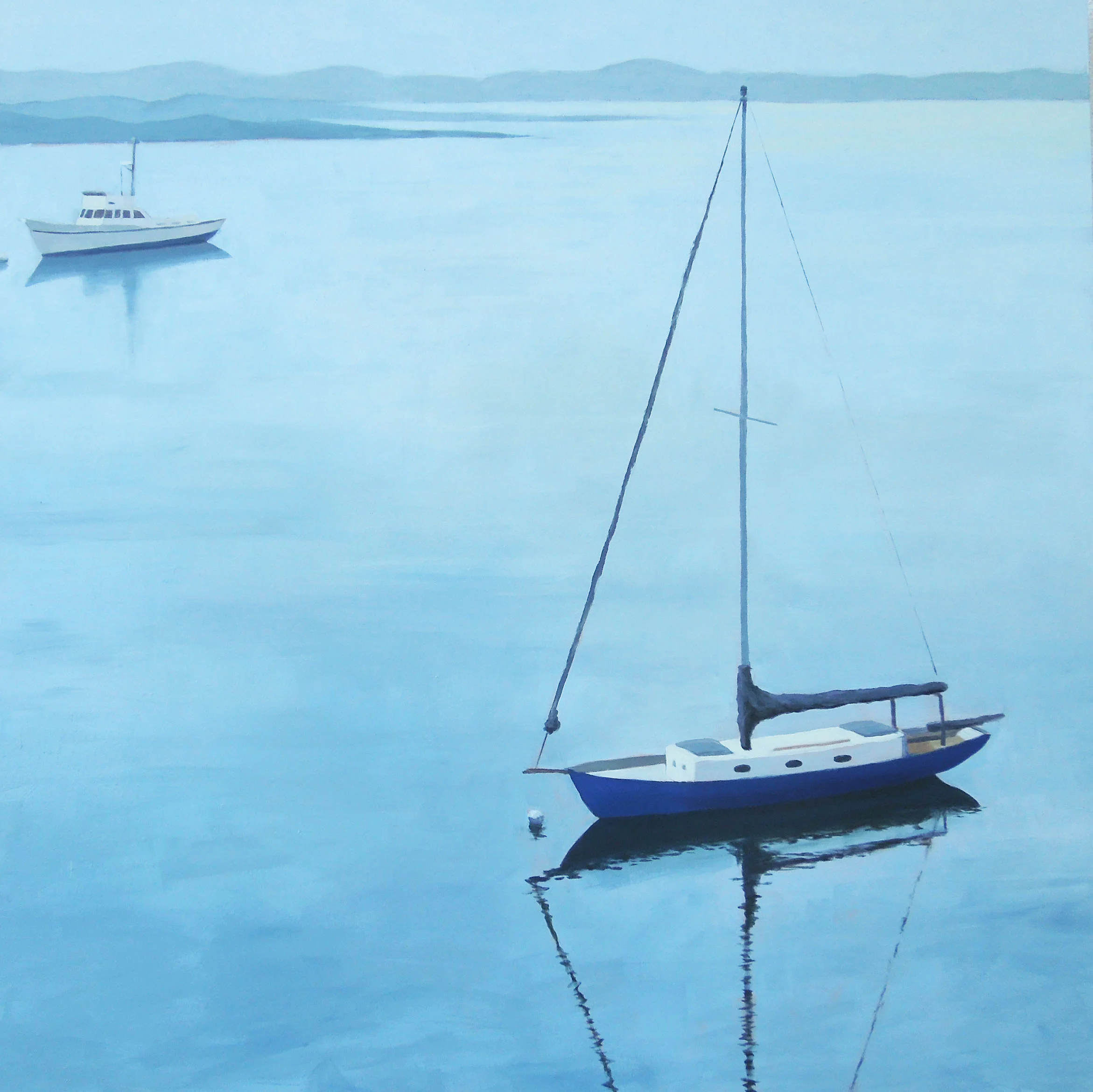 Two Boats, oil/panel, 36 x 36
