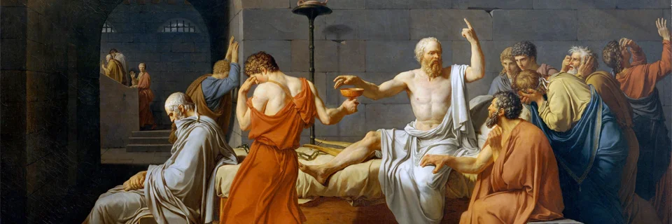 Jacques-Louis David (1787) The Death of Socrates. Oil on Canvas. Metropolitan Museum of Art, New York.
