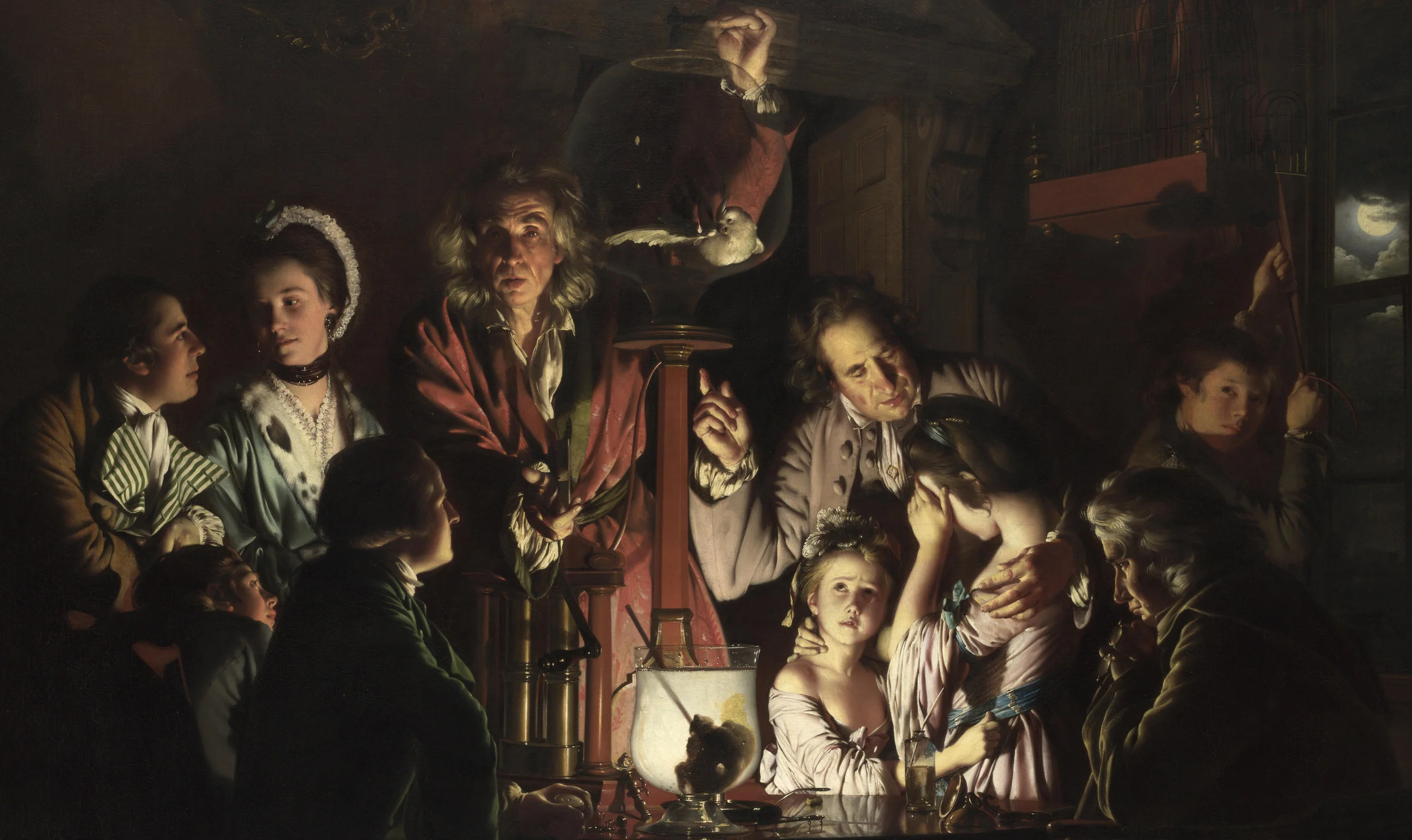 Joseph Wright of Derby (1768) An Experiment on a Bird in the Air Pump. Oil on canvas. National Gallery, London
