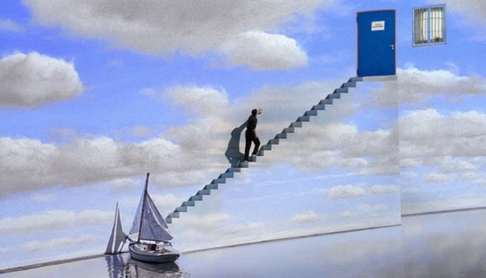 The cathartic closing scene from The Truman Show (1998)