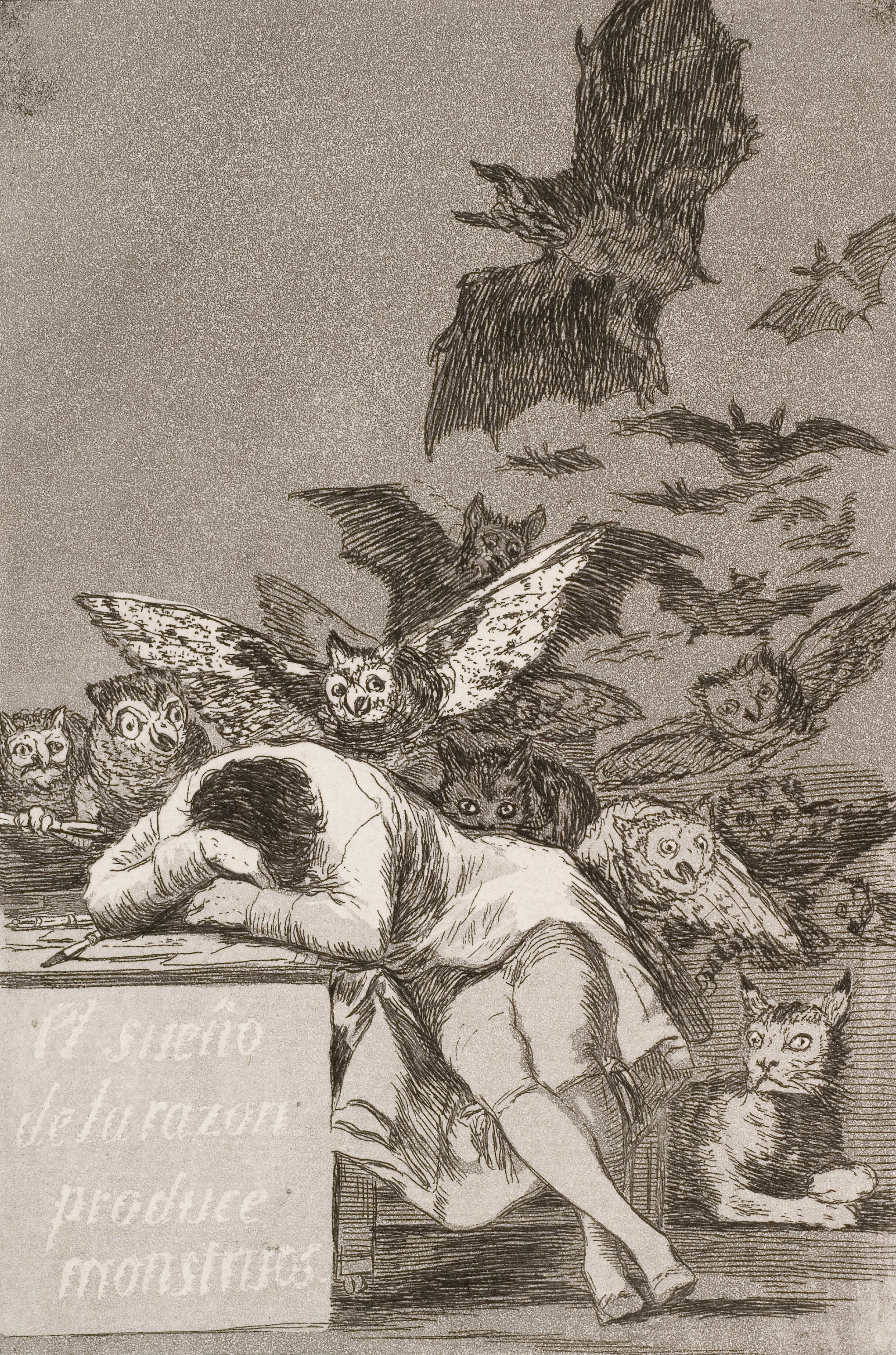 Francisco de Goya (c. 1797) The Sleep of Reason Produces Monsters (El sueño de la razón produce monstruos ) Plate 43 of the 80 in the Los Caprichos series. Etching aquatint, drypoint and burin. A few years ago, Ken Ralston (friend and master IB English Literature teacher) knowing that I was an admirer of Goya, once challenged me: “What if we translated this as the Dream of Reason instead of the Sleep of Reason?” Think carefully about this… To what extent can Reason, and all it entails let us down?