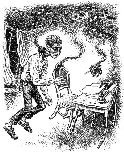 Kafka overcoming writer's block by Robert Crumb