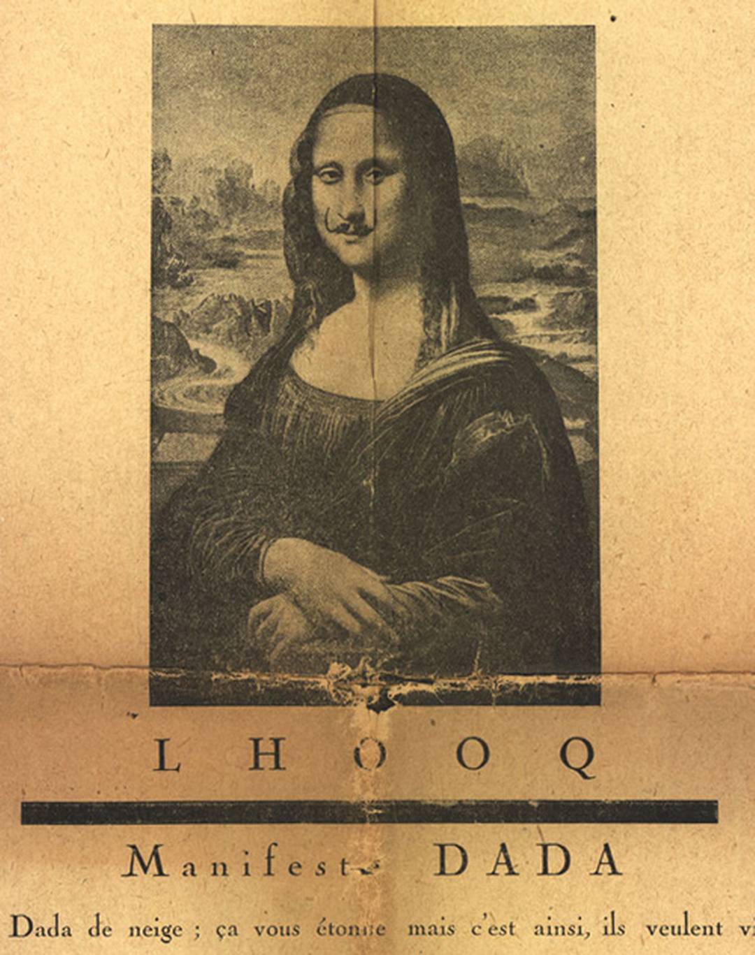 The Mona Lisa as an art example in a TOK essay is a cliche. Duchamp's 1919 Dadaist version L.H.O.O.Q. is not. The title is an obscene pun in French: Elle a chaud au cul.