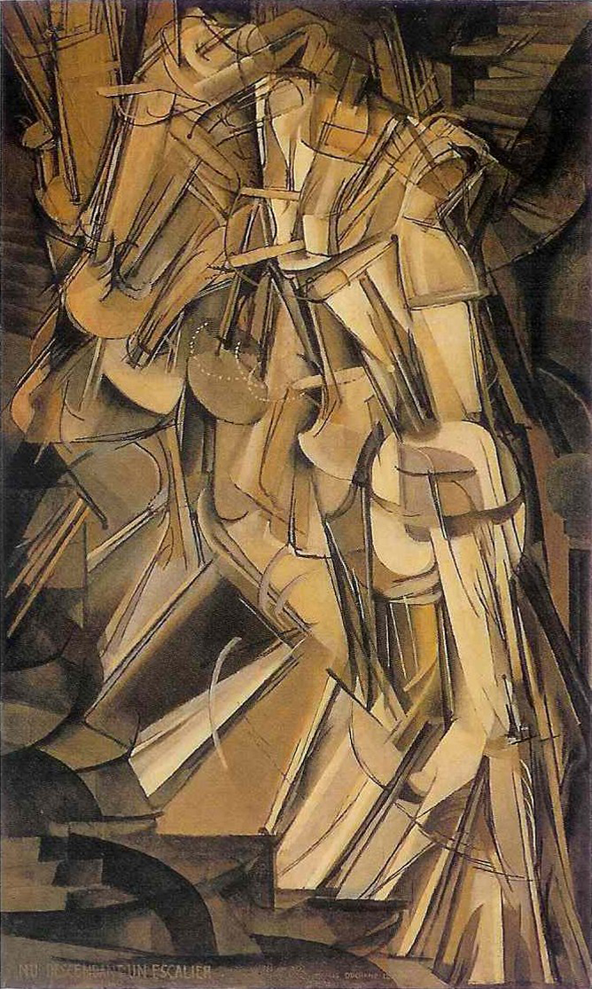 Marcel Duchamp (1912) Nude Descending a Staircase, No. 2. Oil on canvas. Philadelphia Museum of Art.