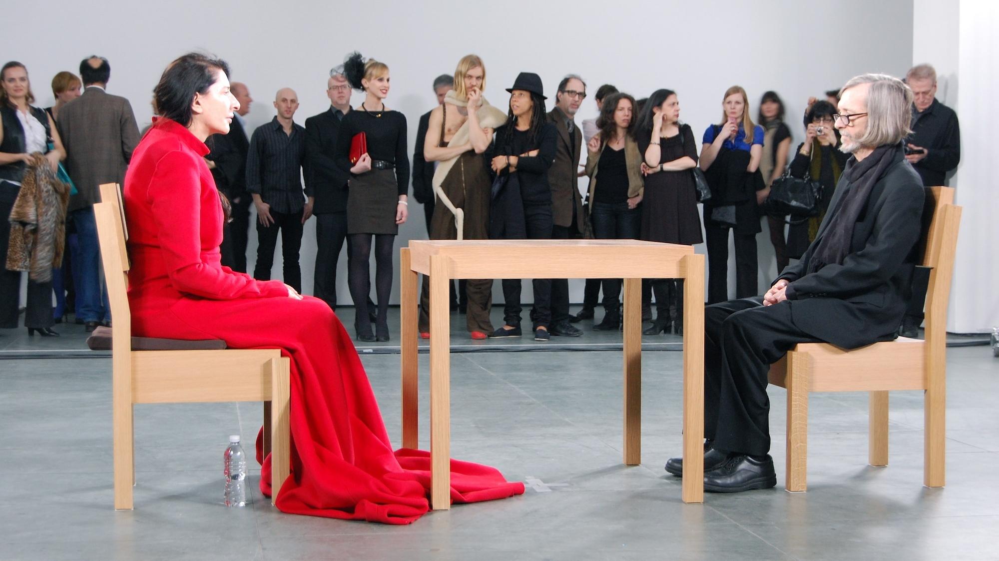 Marina Abramovic (2010) The Artist is Present: a performance art piece at MoMA, New York. 