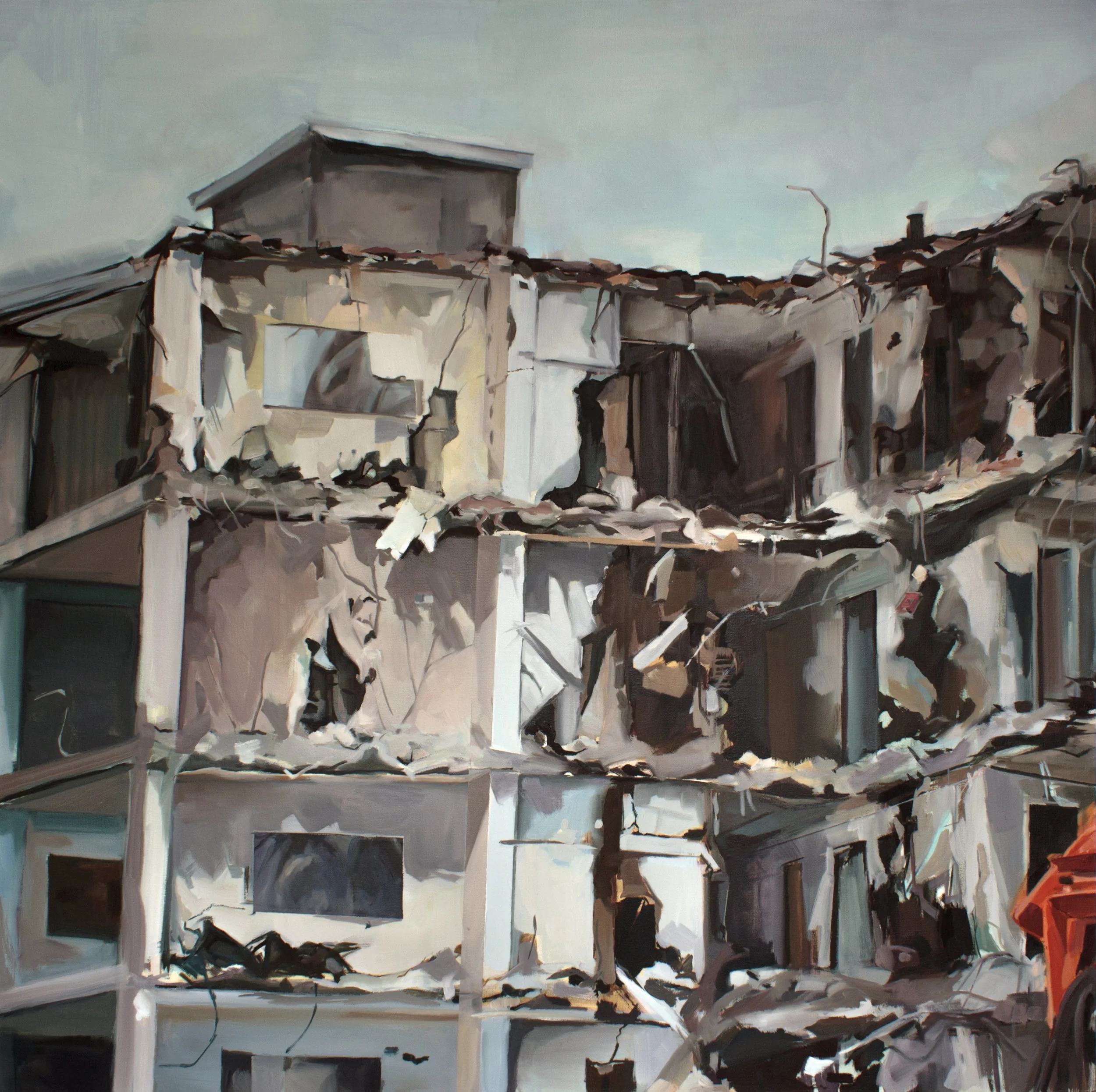 How clearly we see as it all falls apart , oil on canvas, 42"X42", 2018.