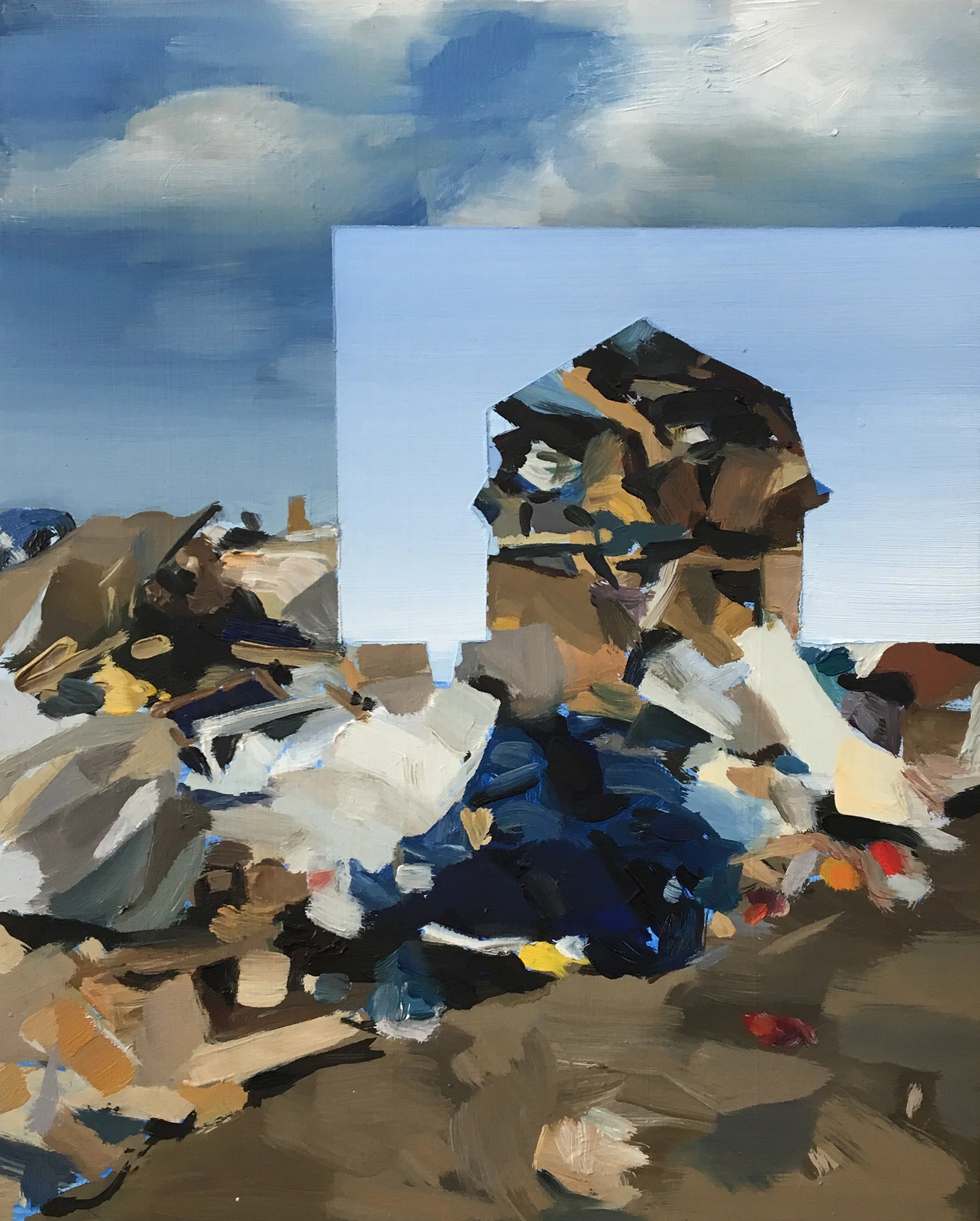 Trespassing on the domain of ghosts , oil on panel, 10”x8”, 2019.