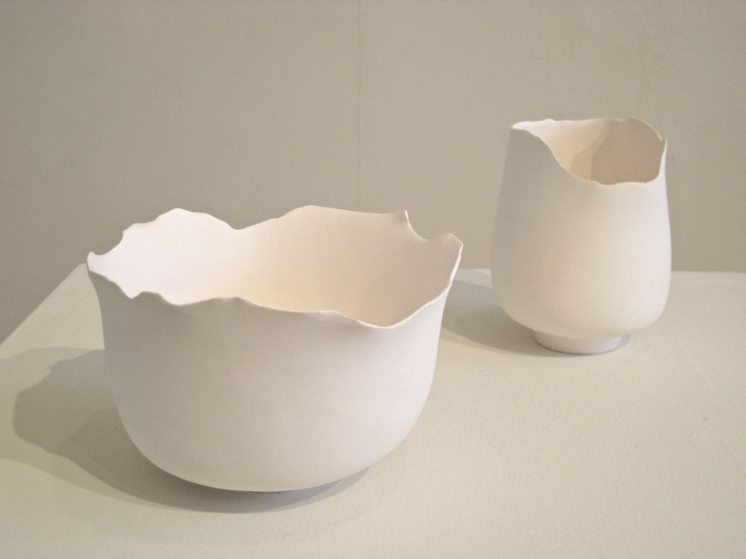   Torn Diptych  | Under-fired, unglazed porcelain | 5" x 8” &amp; 5” x 4” diameter | 2014 