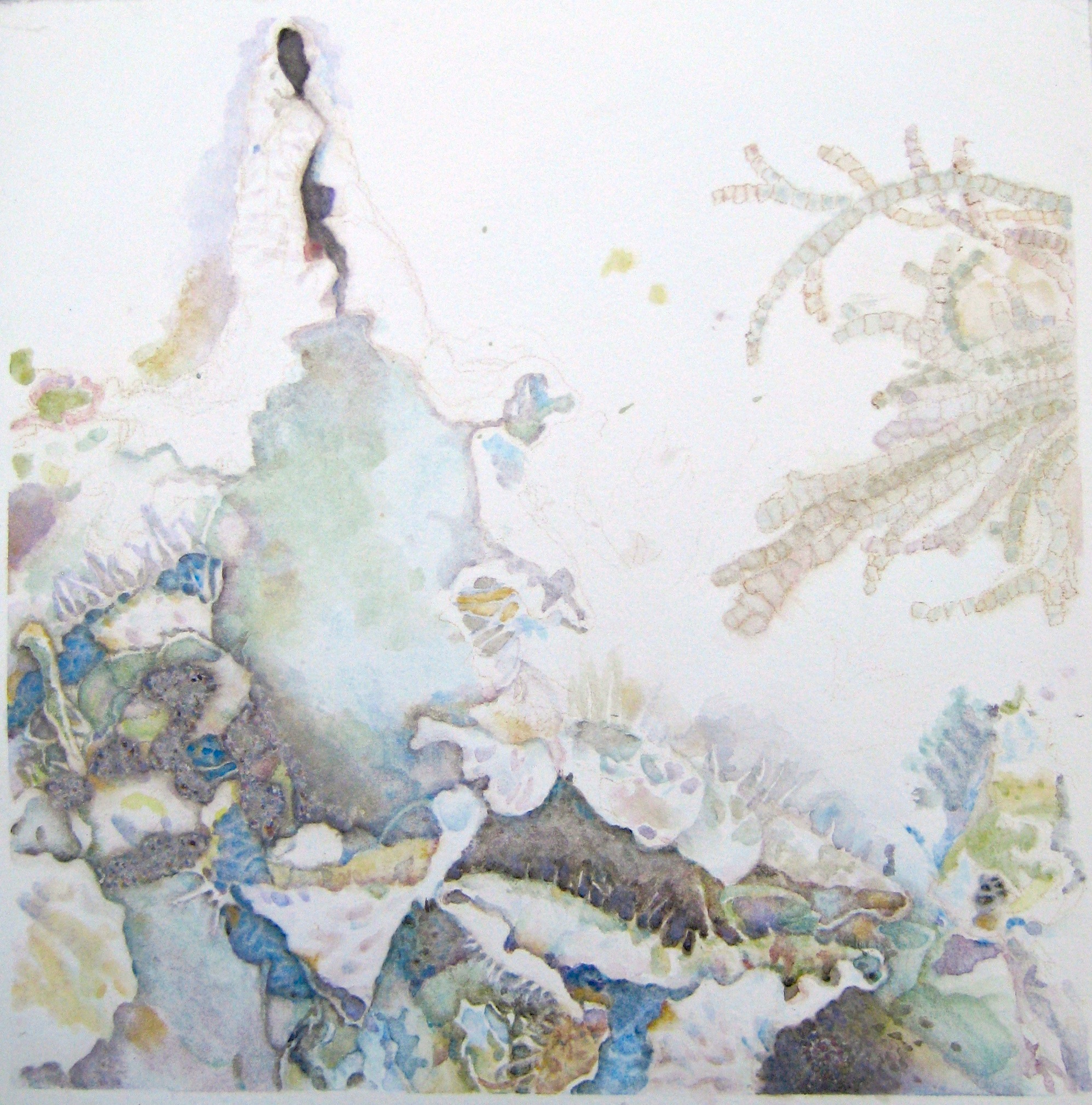   Groundscape VII  | Natural watercolor pigments on paper | 10" x 10” | floating frame 12” x 12” | 2019 