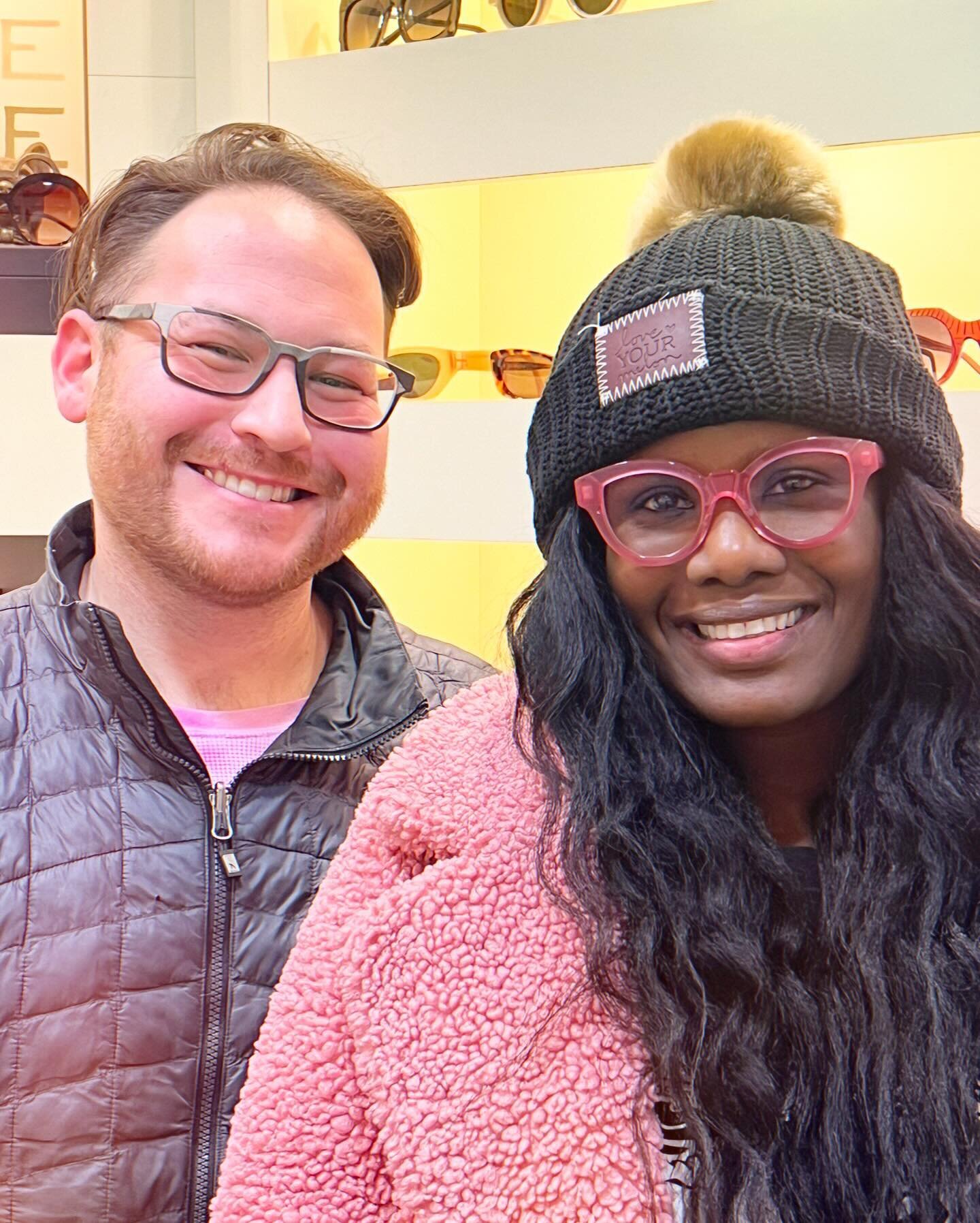 New glasses hit different when you pick them out with your partner! These two have been rocking frames from Eye Designs for over 10 years. #BestCustomers #shoplocal #shopsmall